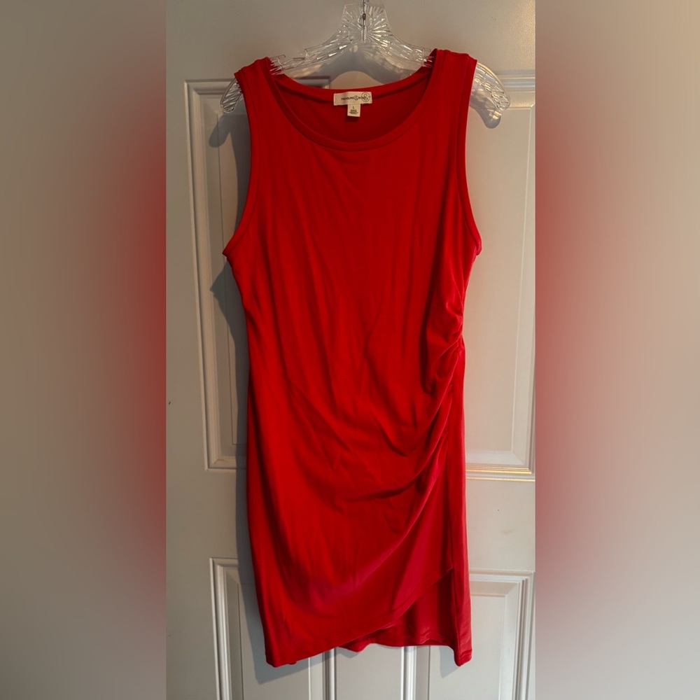 Treasure & Bond Ruched Side Sleeveless Dress